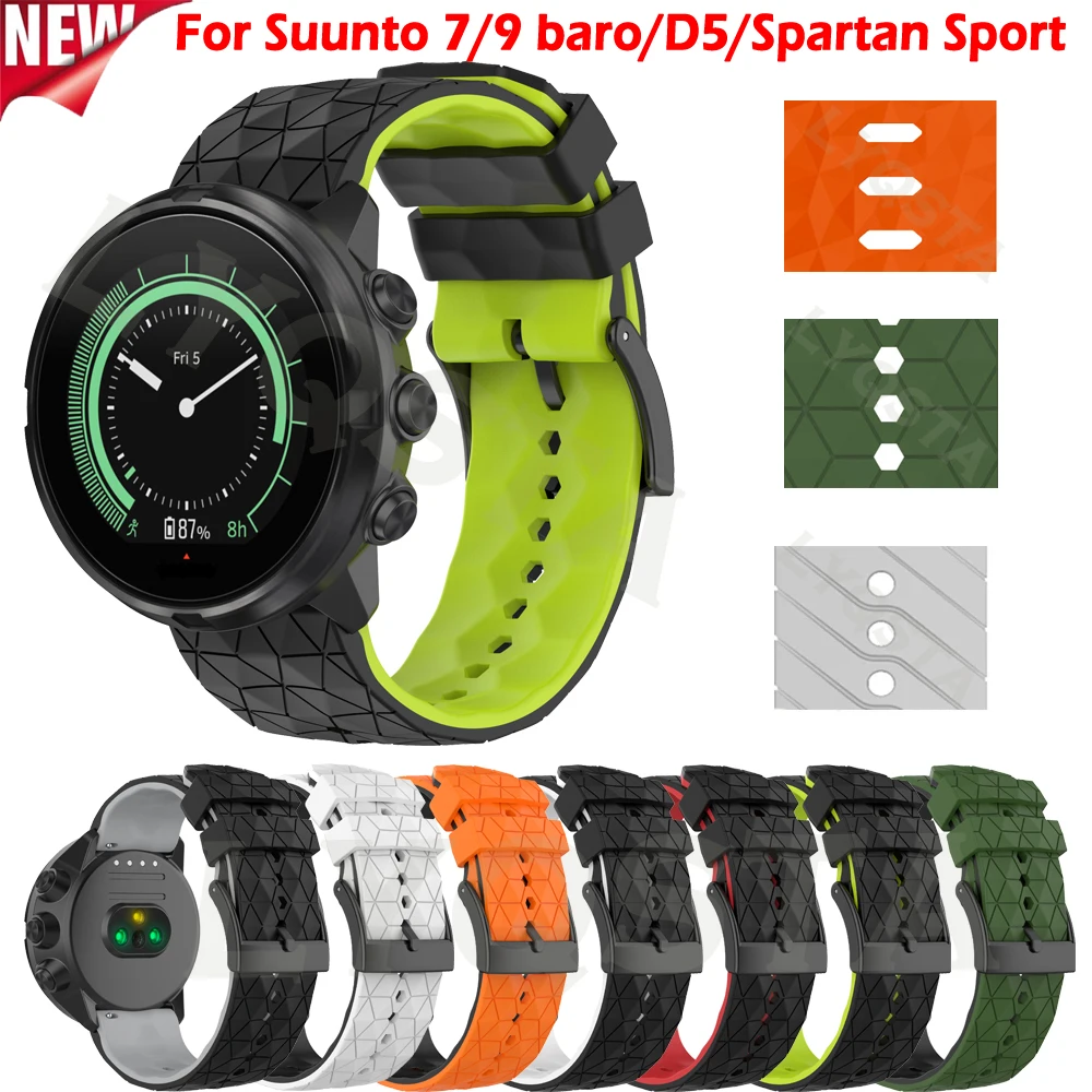 

Ремешок 24 мм для Suunto 7/Suunto 9, сменный мягкий силиконовый браслет для Suunto 9 Baro/9 Spartan/9 GPS