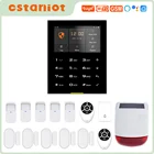 Ostaniot Tuya Smart 2G Беспроводная WiFi домашняя охранная сигнализация  с солнечной сиреной и дверным звонком  Поддержка функции двустороннего голосового вызоваПоддержка переименования названий 200 зон защиты