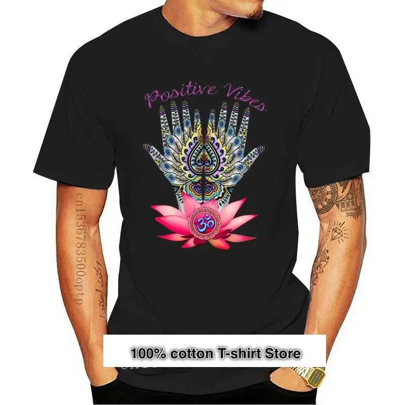

Camiseta blanca para mujer, prenda de vestir, con фраза позитивные Vibes, Hindus, spirial, Zen Hand, OM India, TS810, nueva