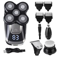 electric razor for men bald head shaver led display nose hair beard trimmer clippers facial cleansing brush usb rechargeable