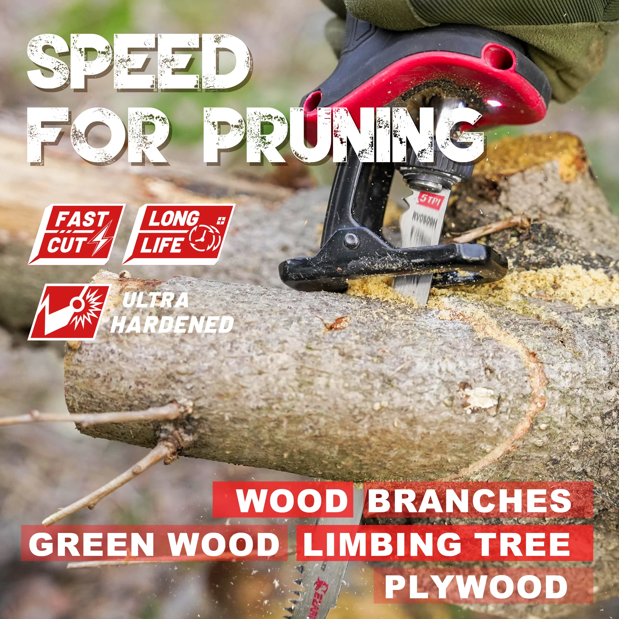 Лезвия для сабельной пилы EZARC 9 дюймов обрезки дерева 10 насадок