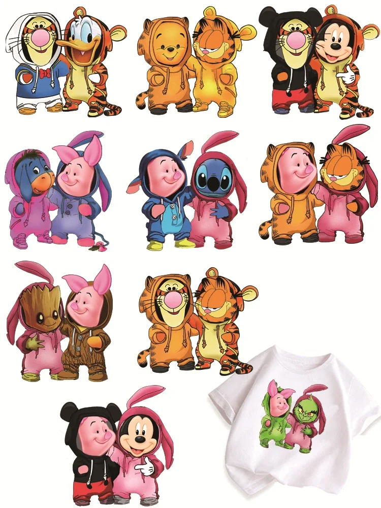 Милые Мультяшные патчи Микки и Винни для самостоятельного изготовления футболок