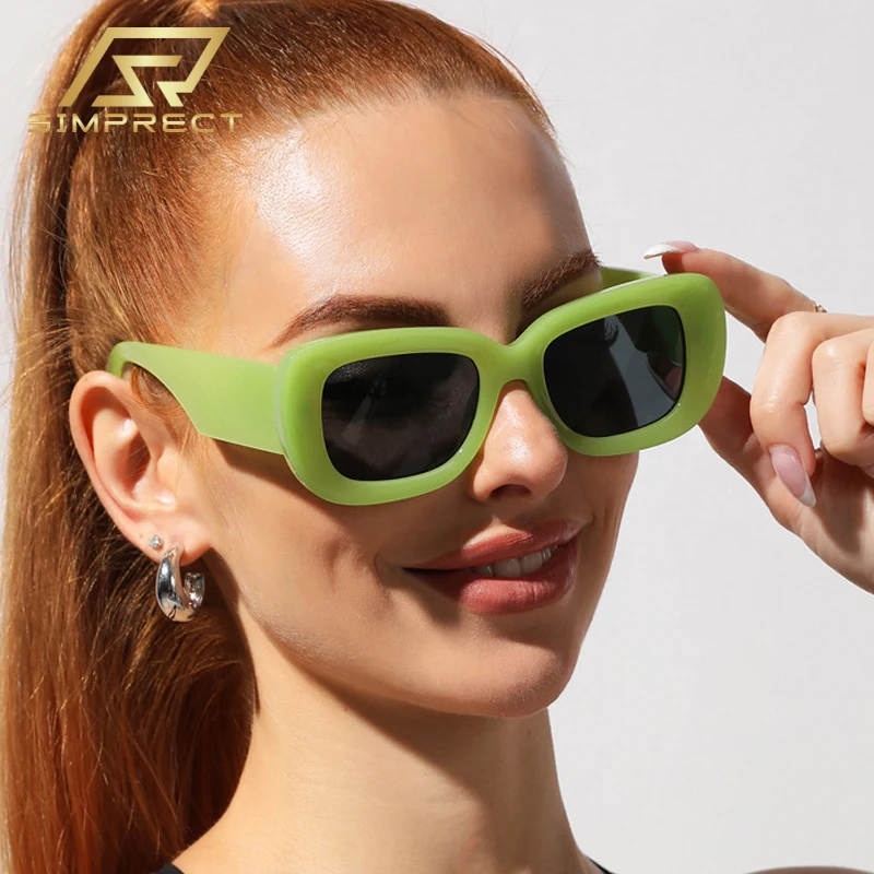 

SIMPRECT квадратные очки солнечные женские 2023 UV400 Ультрафиолетовая защита дизайнеров роскошных брендов высокое качество Модные винтажные прямоугольные солнцезащитные очки мужские