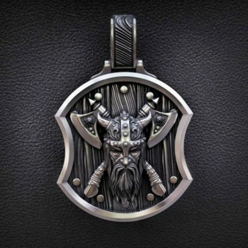 

Vintage Nordic Men's Zinc Alloy Pendant Valknut Odin Warrior Amulet Insignia Necklace Men's Steel Necklace Nordic Jewelry