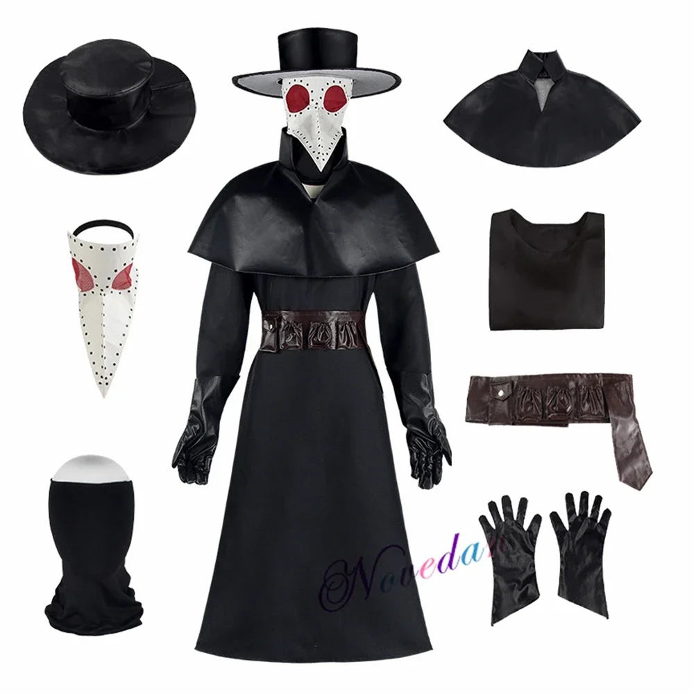 Костюм Чумного доктора для косплея искусственная Мантия с капюшоном накидка в