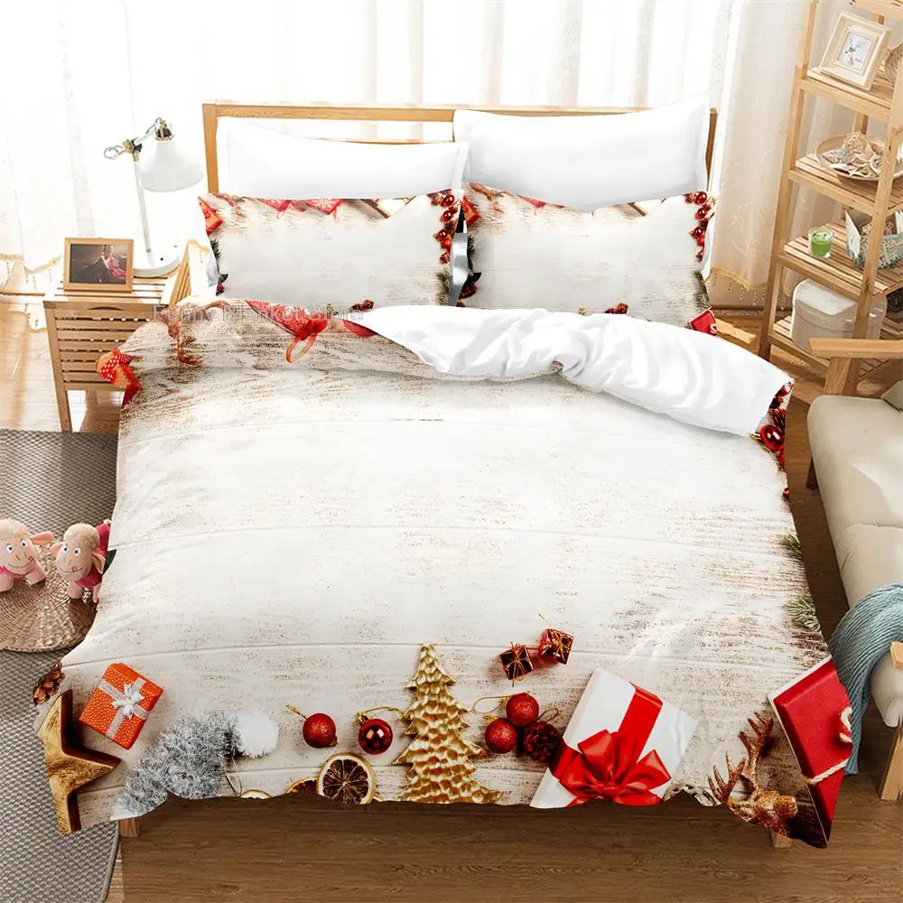 

3PCS Cherries Christmas Gifts Bedding Sets Home Bedclothes Super King Cover Pillowcase Comforter Textiles Bedding Set