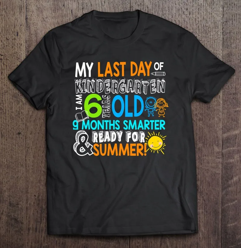 

Мой последний день детского сада, возбуждающий летний подарок для отпуска, Мужская футболка, Мужская футболка в Корейском стиле, спортивная...