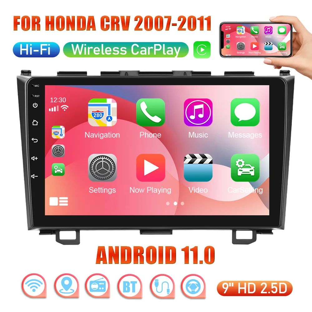 

It Is Applicable To Honda CRV 07-11 Large Screen Car Mounted Carplay Android Navigator Reversing Camera All-in-one Machine