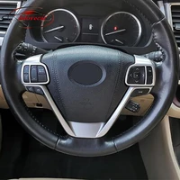 abs carbonmatte for toyota highlander kluger 2014 2019 car steering wheel button frame decoration cover trim accessories