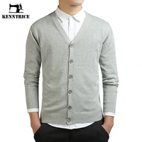 mens solid cardigans 100 pure cotton warm sweater winter cotton v neck casual male breathable classic knitted jacket for man