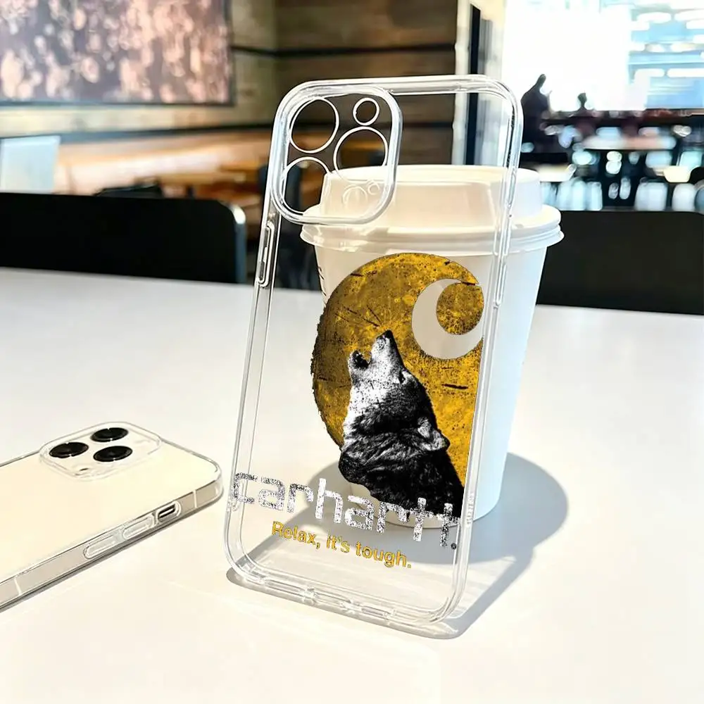 Фото Кожаный чехол для телефона C-Carhartt с логотипом для iPhone 17 16 15 14 13 12 11 Mini Pro Max Plus, прозрачная накладка №5