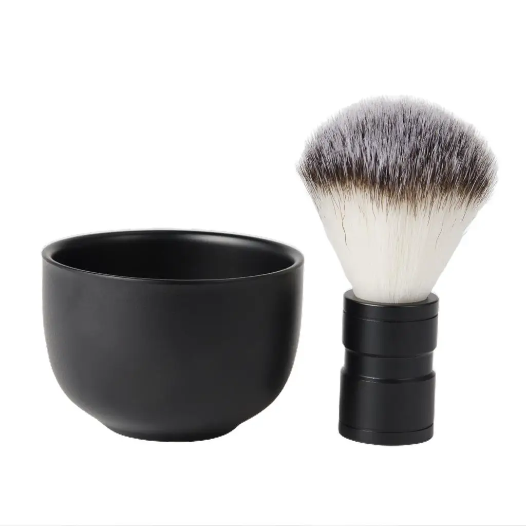 

Stainless Steel Bowl Shaving Cup & Brush Set Beard Shaving Kit