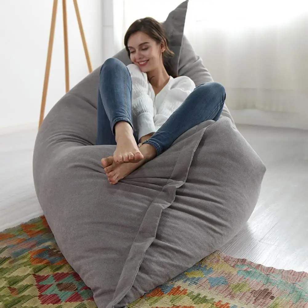 

Useful Bean Bag Cover Easy to Care Bean Bag Sofa Cover Washable 100x140cm Indoor Bean Bag Sofa Bed Couch Slipcover Dustproof