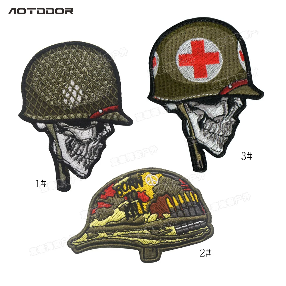 

Вышитая камуфляжная тактическая повязка на шлем, медицинский значок, вышитые нашивки для одежды, вышивка, швейная нашивка