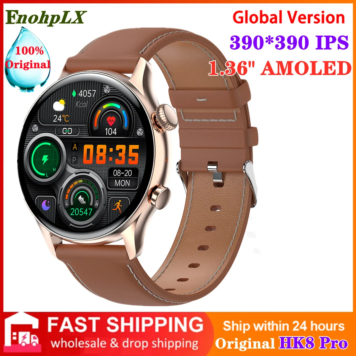 

Original HK8 Pro Bluetooth Call Smart Watch Men Women Smartwatch AMOLED HD Screen Heart Rate Blood Pressure Waterproof Sports
