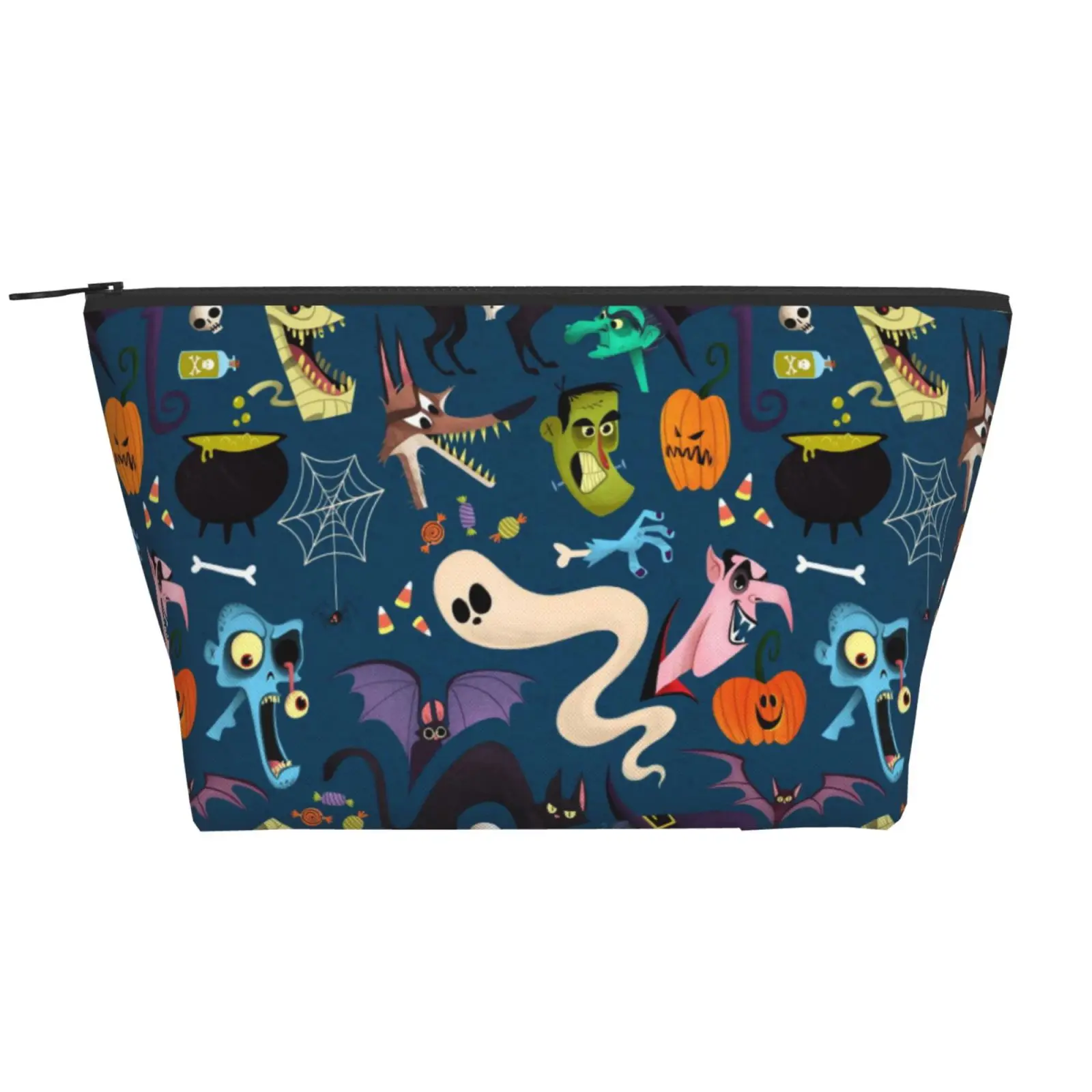 

Cartoon Monsters Halloween Storage Bag Tote Bag with Zipper Smooth Trapezoid Cool Fashionable Perfect Gift Organizer