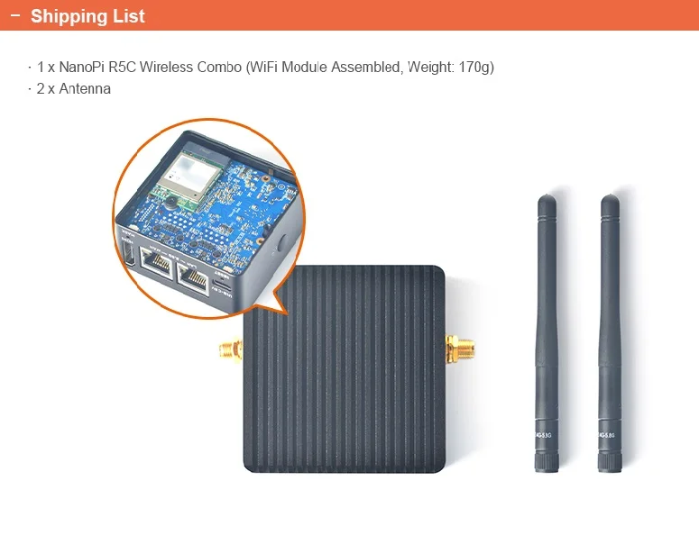 Маршрутизатор OpenPi Nano R5C Wi-Fi 4 ГБ LPDDR4X RAM и 32 eMMC Rockchip RK3568 Quad-Cortex-A55 Процессор 2 0 ГГц PCIe 5G