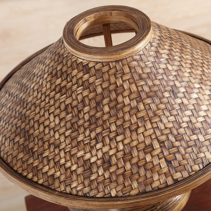 Тайская настольная лампа бамбуковая ручной работы для спальни дизайнерская