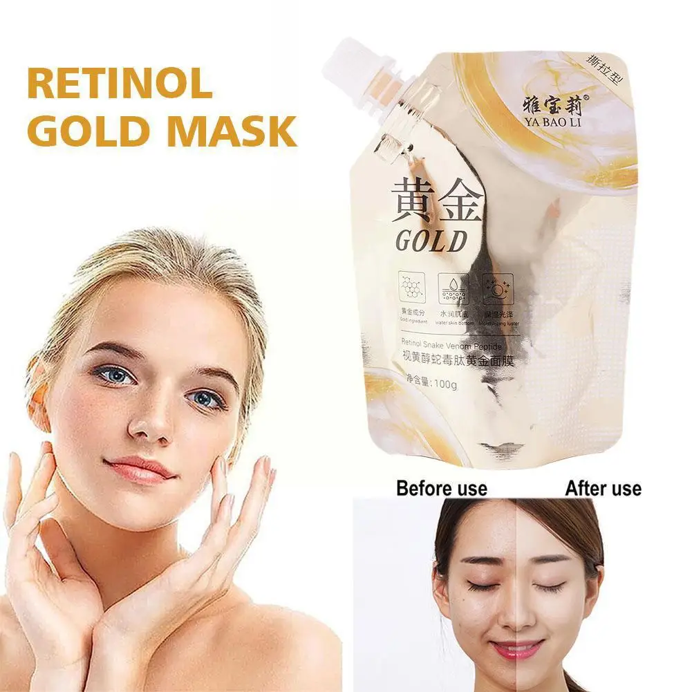 

Retinol Gold Mask Moisturizing Brightening Anti-aging Lifting Oil Shrink Pore Tear-off Wrinkle Mask Women Mud Firming Contr N6V6