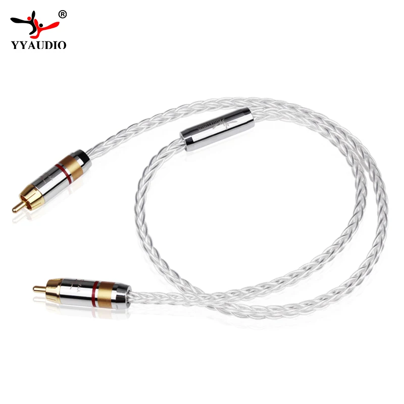 YYAUDIO 7N OCC посеребренный 75 Ом Hifi Цифровой коаксиальный аудио-видео Rca кабель Hi-end RCA-RCA штекер сабвуфер аудио кабель 1 м 2 м
