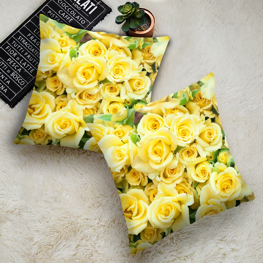 Simple flower cushion cover Double-sided printing cushion covers Car Sofa Home Decor Pillow Case Home Decoration Pillowcase Fund