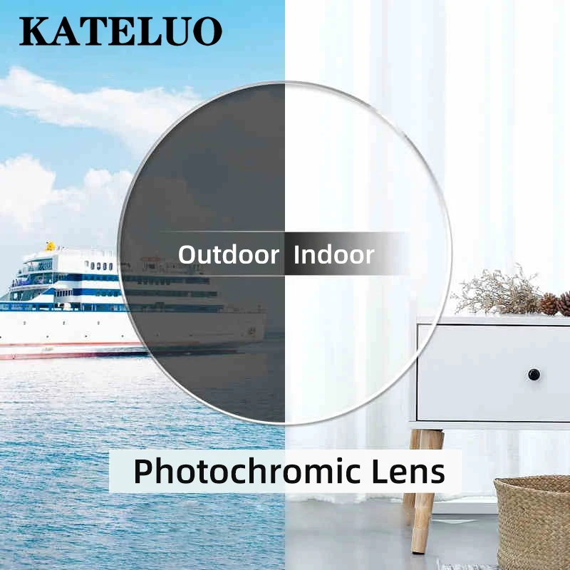 

KATELUO Anti Blue Light Rays Photochromic Series 1.56 1.61 1.67 Prescription CR-39 Resin Aspheric Glasses Lenses Myopia Lens