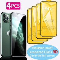 4PCS Full Glue Protective Tempered Glass For iPhone Pro Max Screen Protector iPhone Plus Mini se202