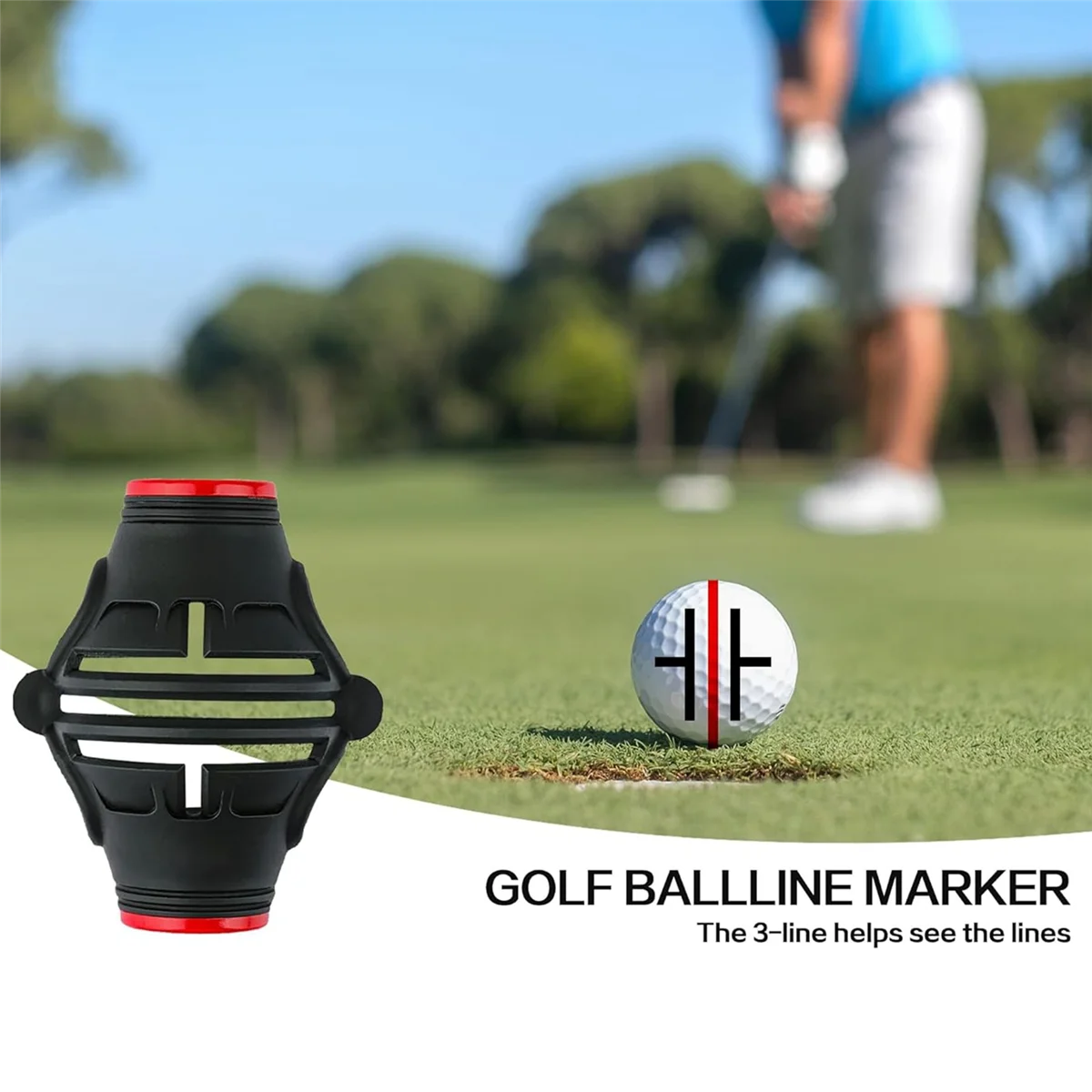 Трафарет для маркера игры в гольф с 4 цветными маркерами тройные линейные маркеры