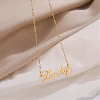 necklaces for women custom name necklaces personalized letter pendant stainless steel gold choker fashion jewelry christmas gift