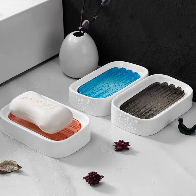 

1PC No Punch Double Layer Soap Dishes Bathroom Shower Drain Soap Rack Travel Portable Soap Holder Soap Dish Bathroom Accessories