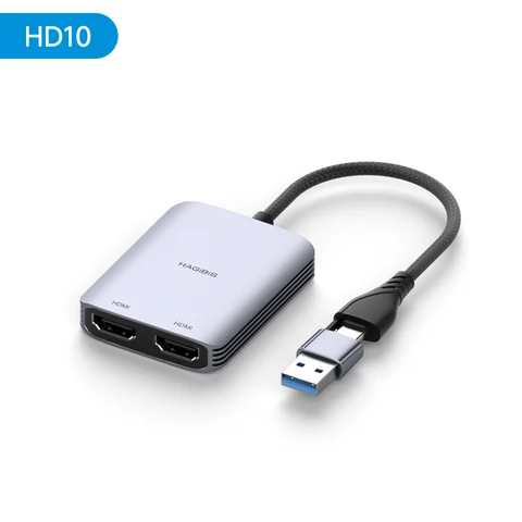Hagibis Адаптер USB-A/C на HDMI для двух мониторов