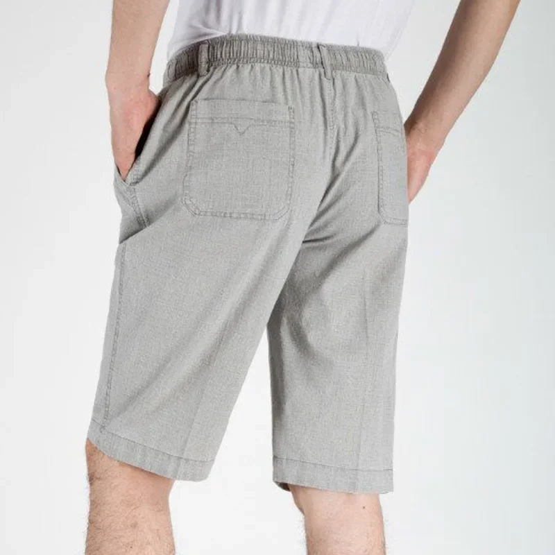 MRMT 2024 брендовые летние мужские льняные брюки с талией 7 короткие для мужчин