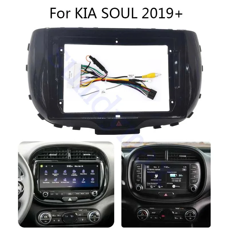 

9-дюймовая 2din отделка автомобильной панели комплект панели приборной панели для KIA Soul 2019 2020 2021 2022 Автомобильная панель радио плеер аудио рамка приборная панель