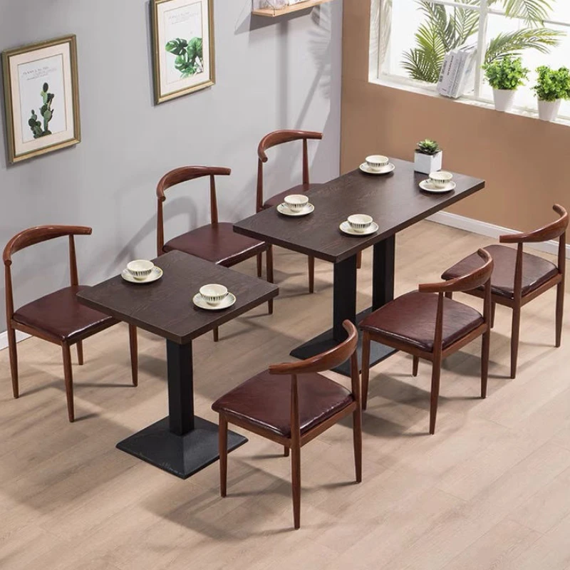 

Economic Fast Food Restaurant Bakery Furniture Simple Table Chairs Set Easy To Clean Desk Dining Coffee Commercial Practical