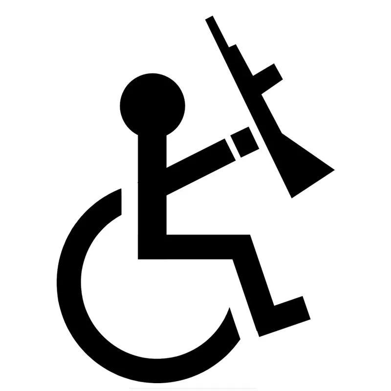 

Y451# Handicapped Rifle Car Sticker Car Decoration Cover Scratched Personality Waterproof Car Decal Car Accessories