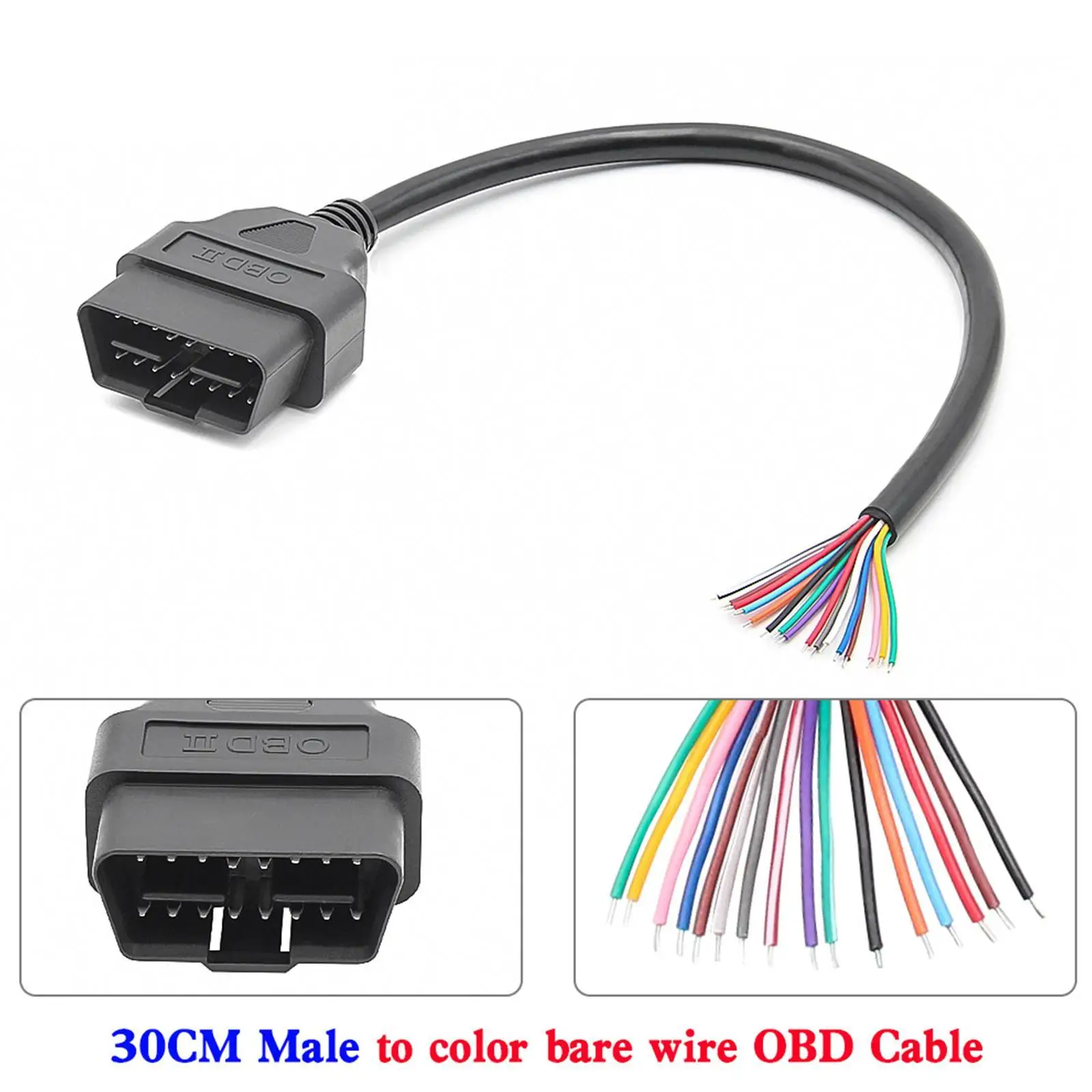 

16 Pin Connector Cable DIY Female Male Automotive Car Diagnostic Auto Tool Scanner OBD 2 Connector Extension Cable 2 Size