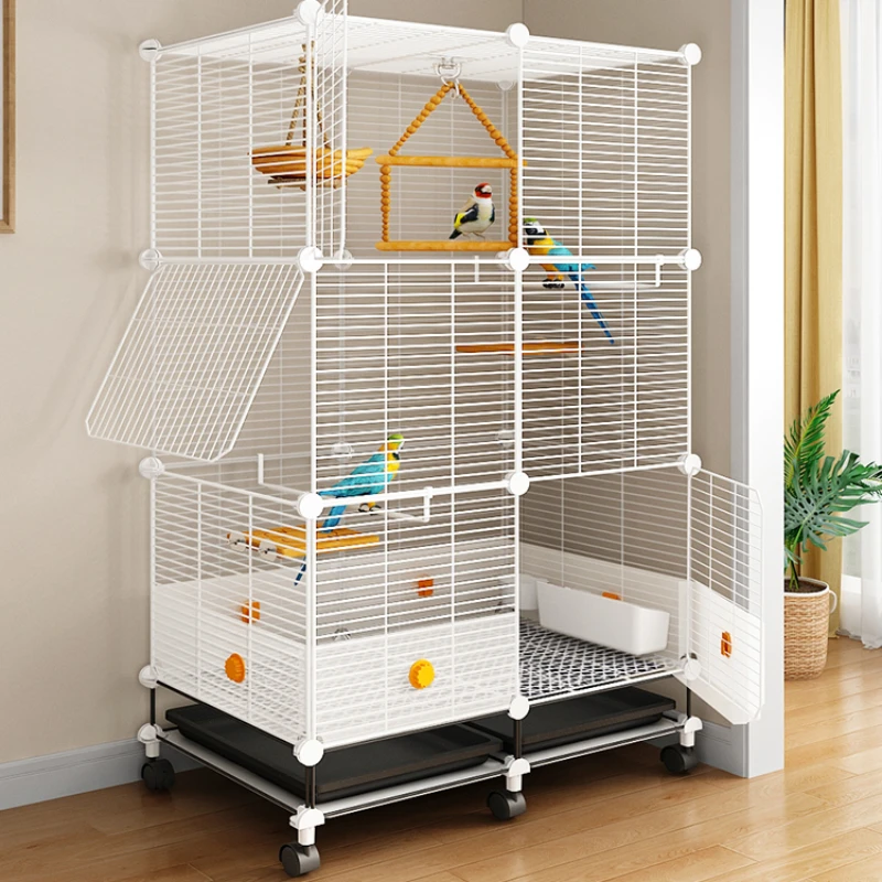 

Large Budgie Bird Cage Myna Speciality Metal Shelf Habitat Square Bird Cage Breeding Canary Oiseaux Accessoires Pet House QF50NL