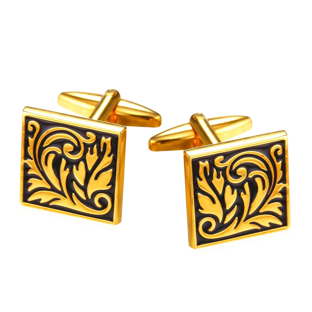Запонки Collare для мужчин золотистые/Серебристые эмалированные запонки винтажные