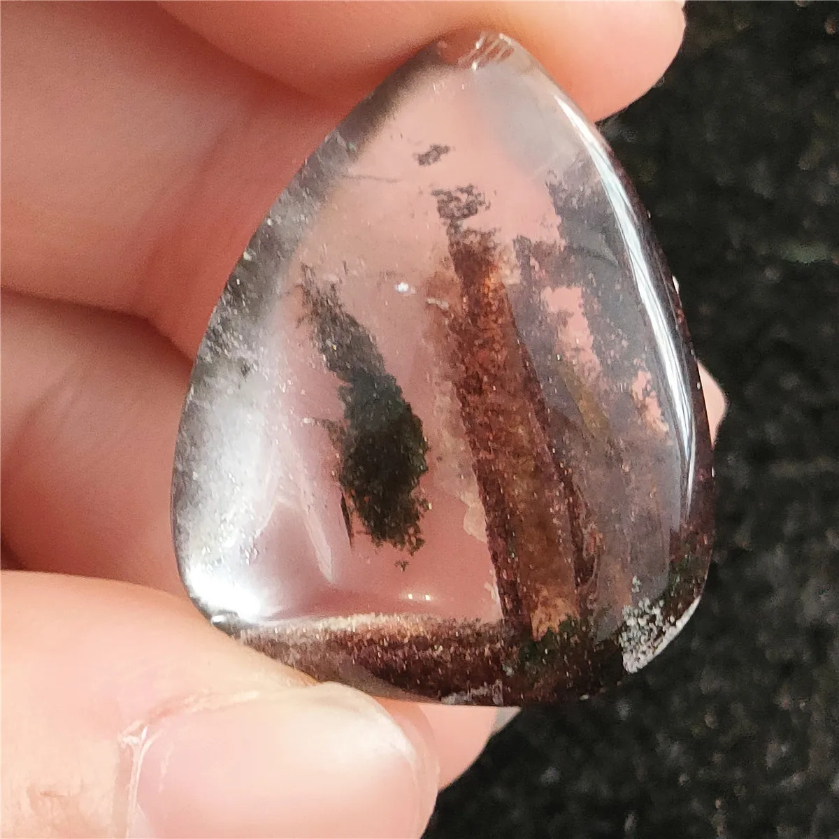 Natural Phantom crystal Garden quartz Palm stone for pendant Wicca images - 6
