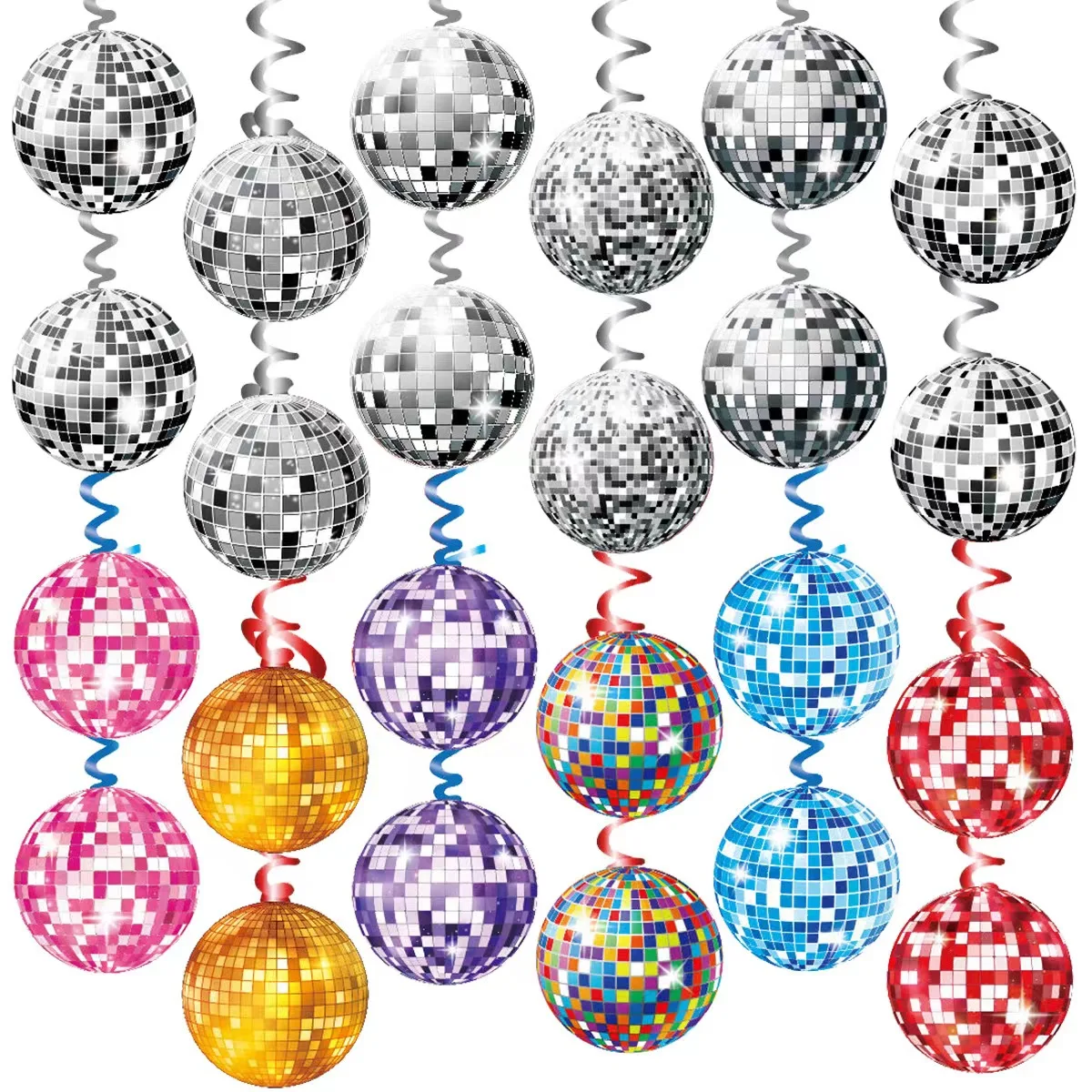  Диско-шар украшения для вечеринки диско-шар баннер вечерние завитки дискотеки