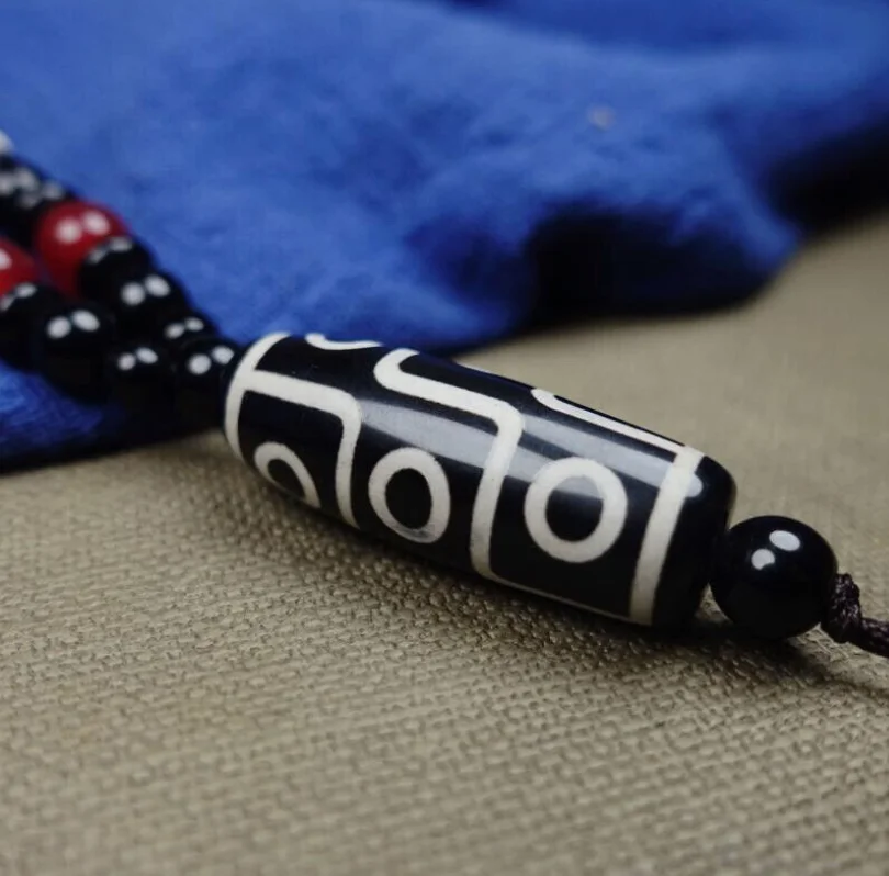 Тибетский непальский гималайский древний агат старый талисман Дзи 9-глазный