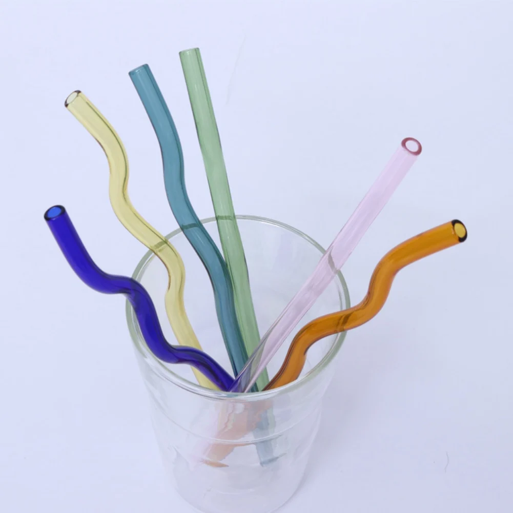 

Reusable Drinking Glass Straws High Borosilicate Glass Straw for Smoothie Milkshakes Drinks Straw Eco-Friendly Bar Accessoroies