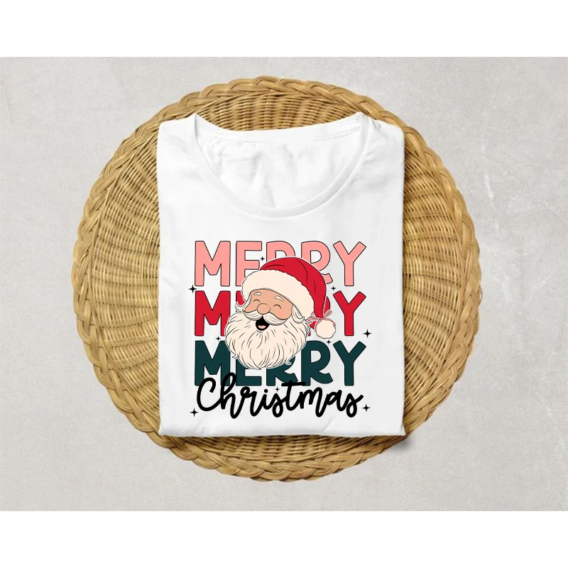 Рождественская тема Санта-Клауса DTF Transfer Patch футболки Cartonn милый дизайн