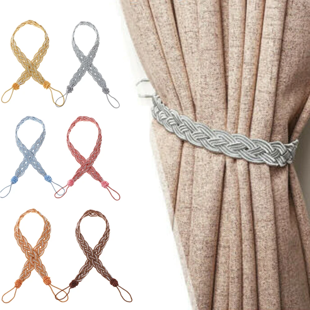 

2pcs/set New Durable Braided Satin Simple Curtain Tie Back Tie Home Decor curtain accessories room accessories Chinese style