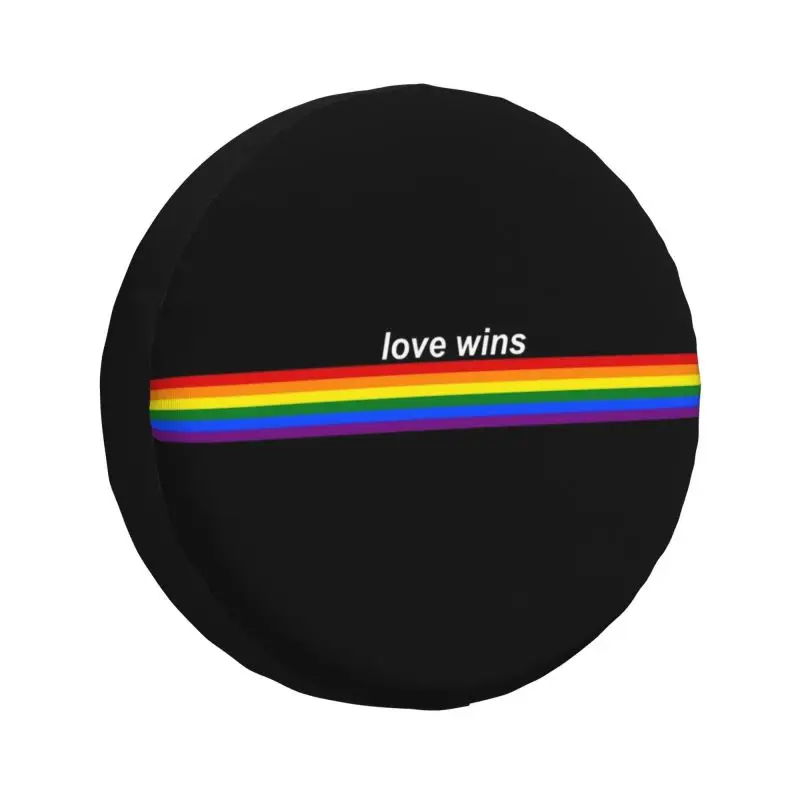 

Love Wins Pride Stripe Spare Tire Cover for Honda CRV GLBT LGBT Gay Lesbian Pride Flag 4WD 4x4 Trailer Car Wheel Protectors