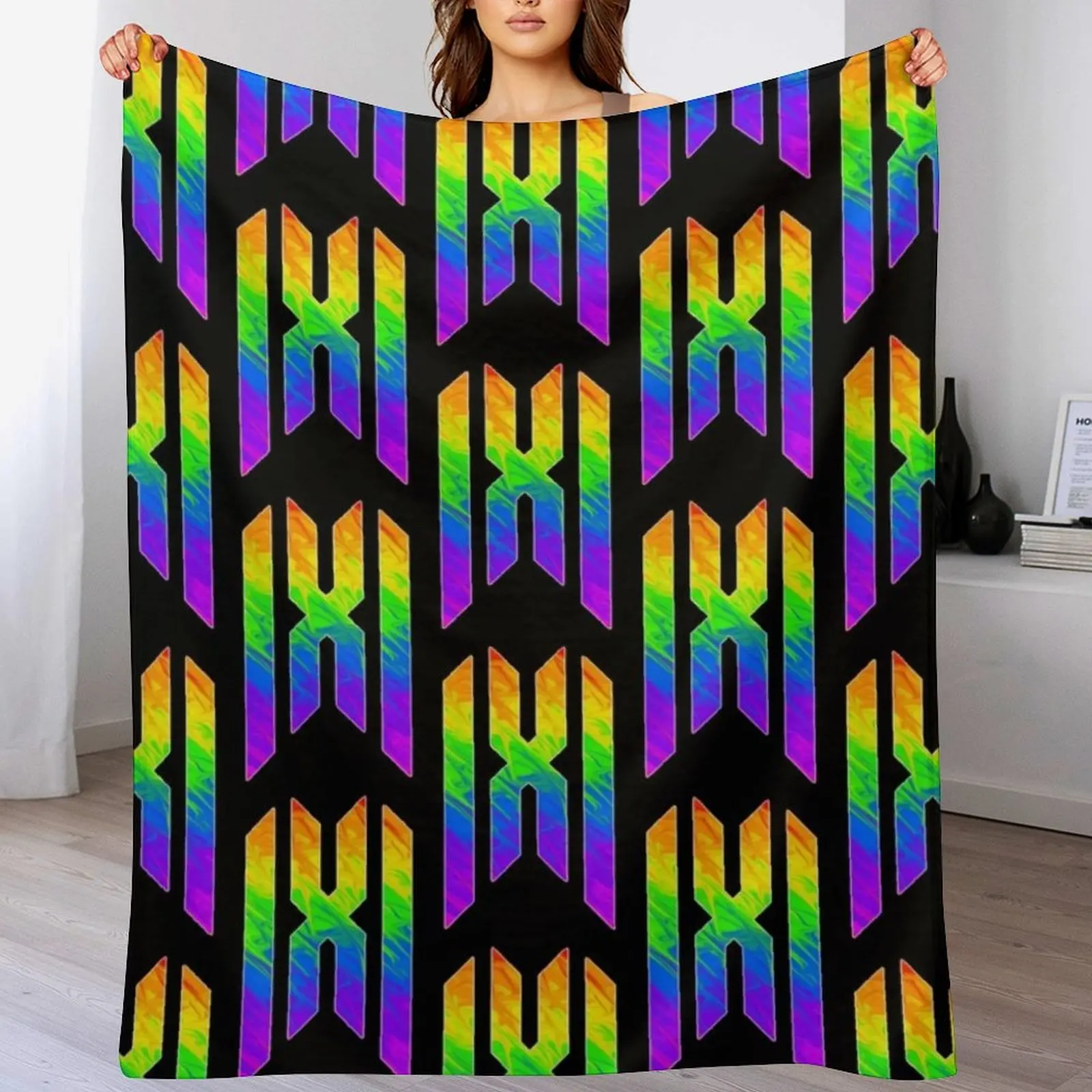 Monsta X Радужный логотип плед одеяло очень большого размера Роскошная фотография