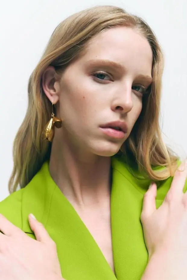 Женские винтажные серьги ZA Morning Bell металлические в форме цветка яркие золотистые