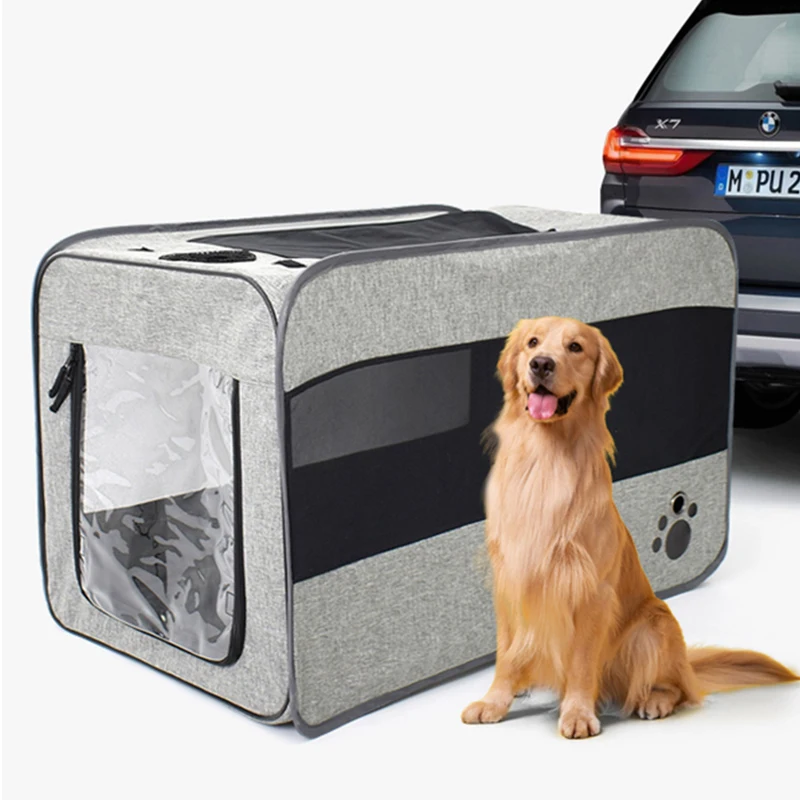 

Oxford Pet Car Travel Accessories for Dogs Cats Carriers Foldable Portable Pet Cage Tent Kennel with Mat Outdoor