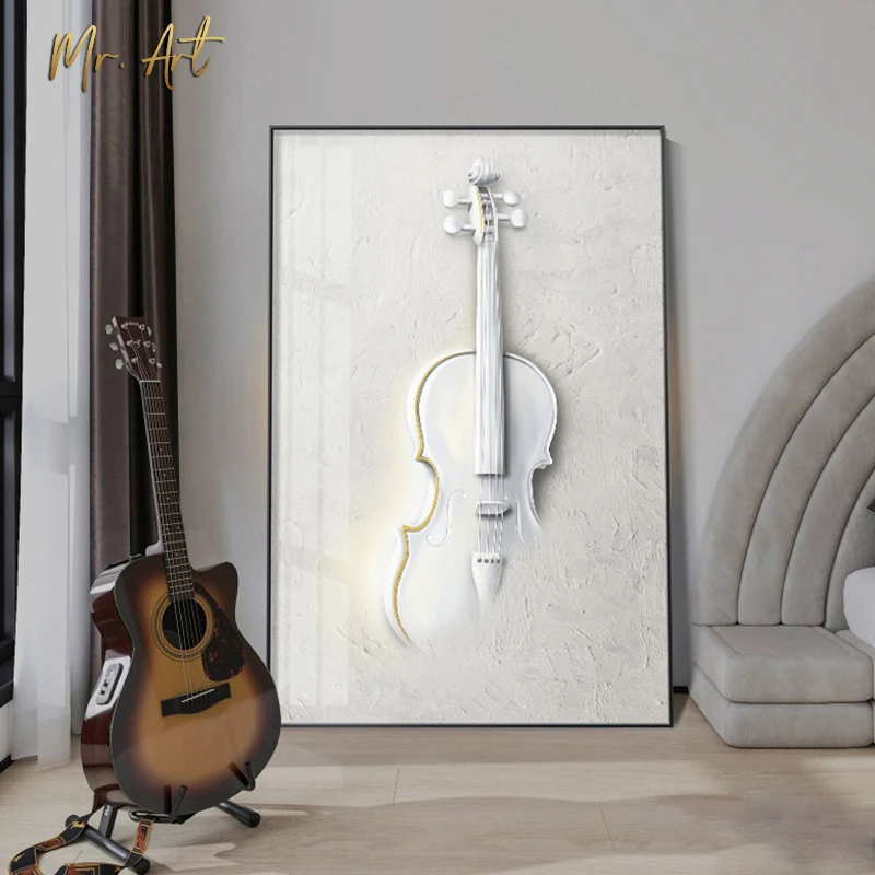 

Modern Guitar Poster Print Black White Music Instrument Painting Home Decor Nordic Wall Art Canvas Picture for Living Room Gift