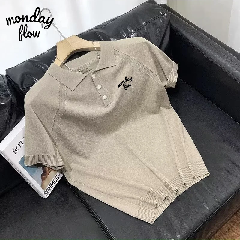 Мужская футболка-поло с коротким рукавом и воротником-стойкой